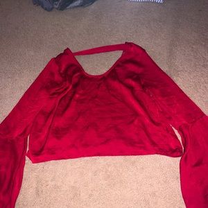 Maroon Charlotte Russe Bell sleeve shirt